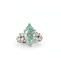 Marquise-Cut Moissanite Aqua Ring in 925 Sterling Silver, 7.00ct, Size 5