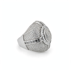 Men’s 925 Sterling Silver Moissanite Pavé and Baguette Dome Cocktail Ring 9.7ct Size 11 (2)
