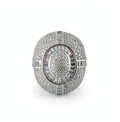 Men’s 925 Sterling Silver Moissanite Pavé and Baguette Dome Cocktail Ring 9.7ct Size 11