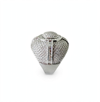 Men’s 925 Sterling Silver Moissanite Pavé and Baguette Dome Cocktail Ring 9.7ct Size 11 (4)