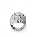 Men’s 925 Sterling Silver Moissanite Pavé and Baguette Dome Cocktail Ring 9.7ct Size 11 (6)