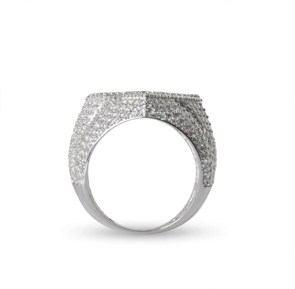 Iced-Out Fleur-de-Lis Signet Ring in Silver (3)