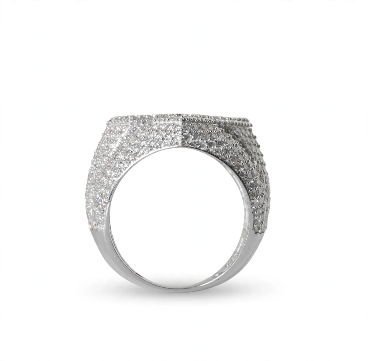 Iced-Out Fleur-de-Lis Signet Ring in Silver (3)