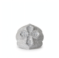 Iced-Out Fleur-de-Lis Signet Ring in Silver