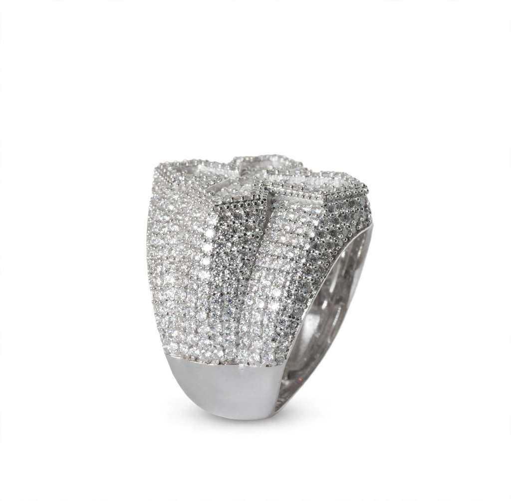 Iced-Out Fleur-de-Lis Signet Ring in Silver (4)