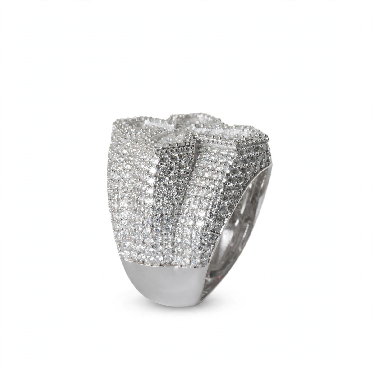 Iced-Out Fleur-de-Lis Signet Ring in Silver (4)