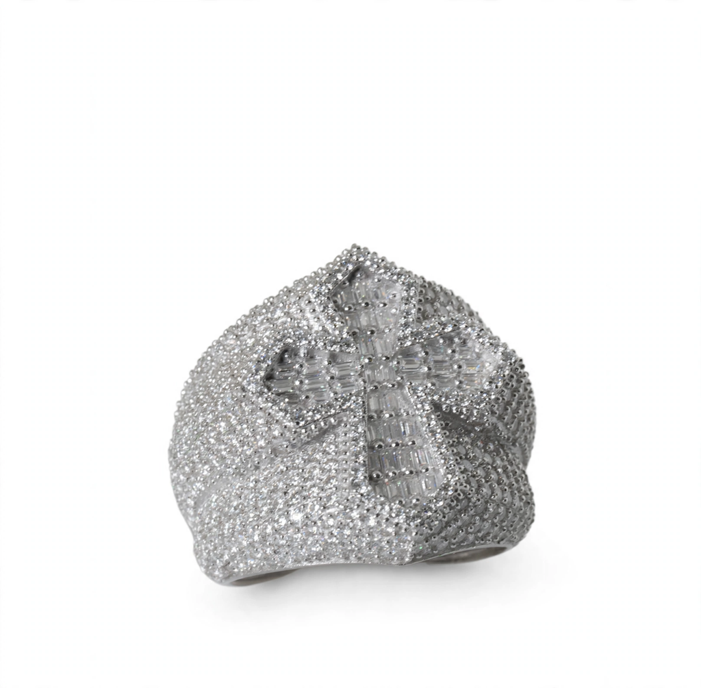 Iced-Out Fleur-de-Lis Signet Ring in Silver (5)