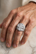 Iced-Out Fleur-de-Lis Signet Ring in Silver (6)