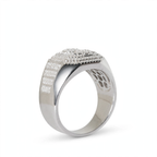 Men's 925 Sterling Silver Moissanite Pavé Initial S Statement Ring 1.58ct Size 13 (3)