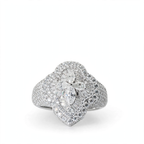 Floral Cluster Moissanite Ring in 925 Sterling Silver, 5.00ct Marquise and Round Accents (3)