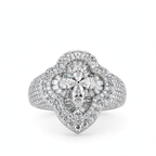 Floral Cluster Moissanite Ring in 925 Sterling Silver, 5.00ct Marquise and Round Accents