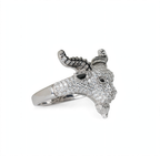 925 Sterling Silver Pave Moissanite Goat Head Statement Ring 4.0ct (2)