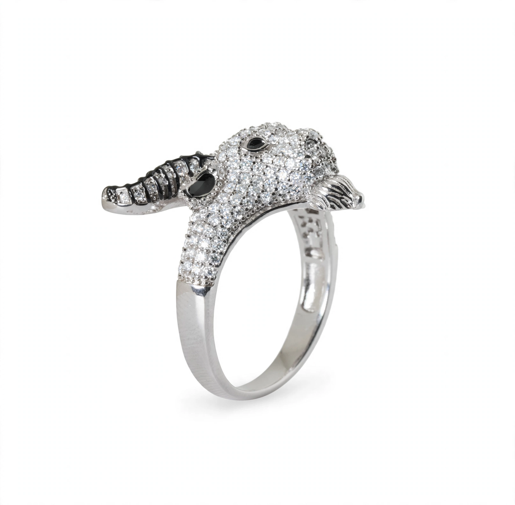 925 Sterling Silver Pave Moissanite Goat Head Statement Ring 4.0ct (3)
