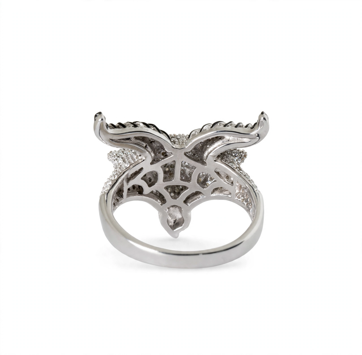 925 Sterling Silver Pave Moissanite Goat Head Statement Ring 4.0ct (4)
