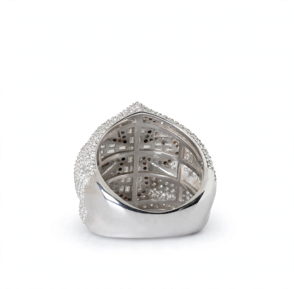 Iced-Out Fleur-de-Lis Signet Ring in Silver (7)