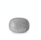 Wide Pave Moissanite Dome Ring in 925 Sterling Silver, 4.0ct