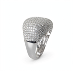 Wide Pave Moissanite Dome Ring in 925 Sterling Silver, 4.0ct (4)