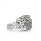 Men's 925 Sterling Silver Round Multi-Row Moissanite Cluster Ring 3.0ct Size 12 (2)