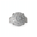 Men's 925 Sterling Silver Round Multi-Row Moissanite Cluster Ring 3.0ct Size 12