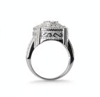 Men's 925 Sterling Silver Round Multi-Row Moissanite Cluster Ring 3.0ct Size 12 (4)