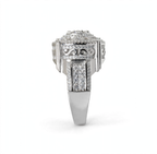 Men's 925 Sterling Silver Round Multi-Row Moissanite Cluster Ring 3.0ct Size 12 (5)