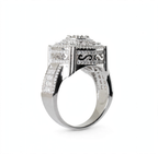 Men's 925 Sterling Silver Round Multi-Row Moissanite Cluster Ring 3.0ct Size 12 (7)