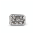 Men's Rectangular Last Supper Moissanite 4ct 925 Sterling Silver Ring