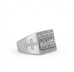 Men's Rectangular Last Supper Moissanite 4ct 925 Sterling Silver Ring (3)