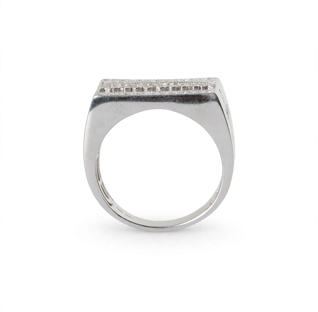 Men's Rectangular Last Supper Moissanite 4ct 925 Sterling Silver Ring (4)