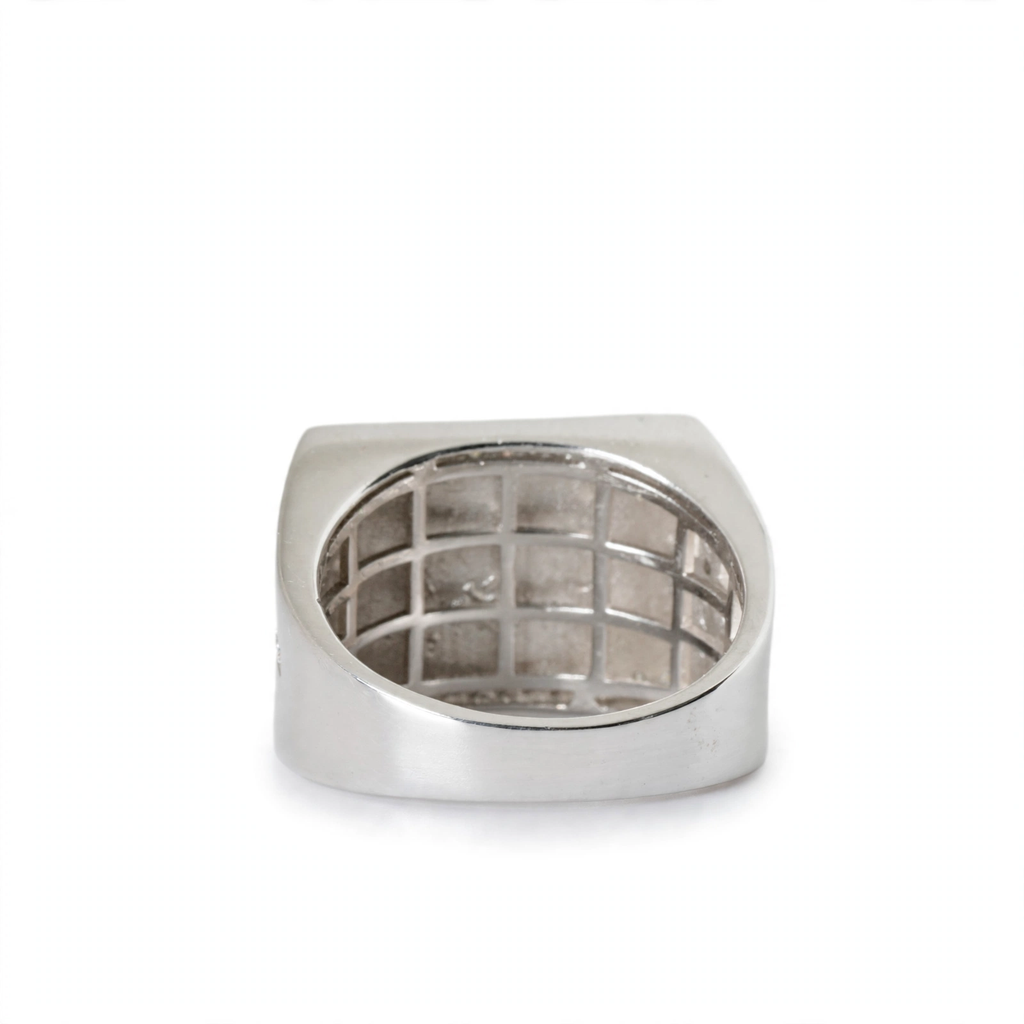 Men's Rectangular Last Supper Moissanite 4ct 925 Sterling Silver Ring (5)
