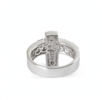 Men's 925 Sterling Silver Moissanite Crucifix Cross Statement Ring 4.00ct (2)