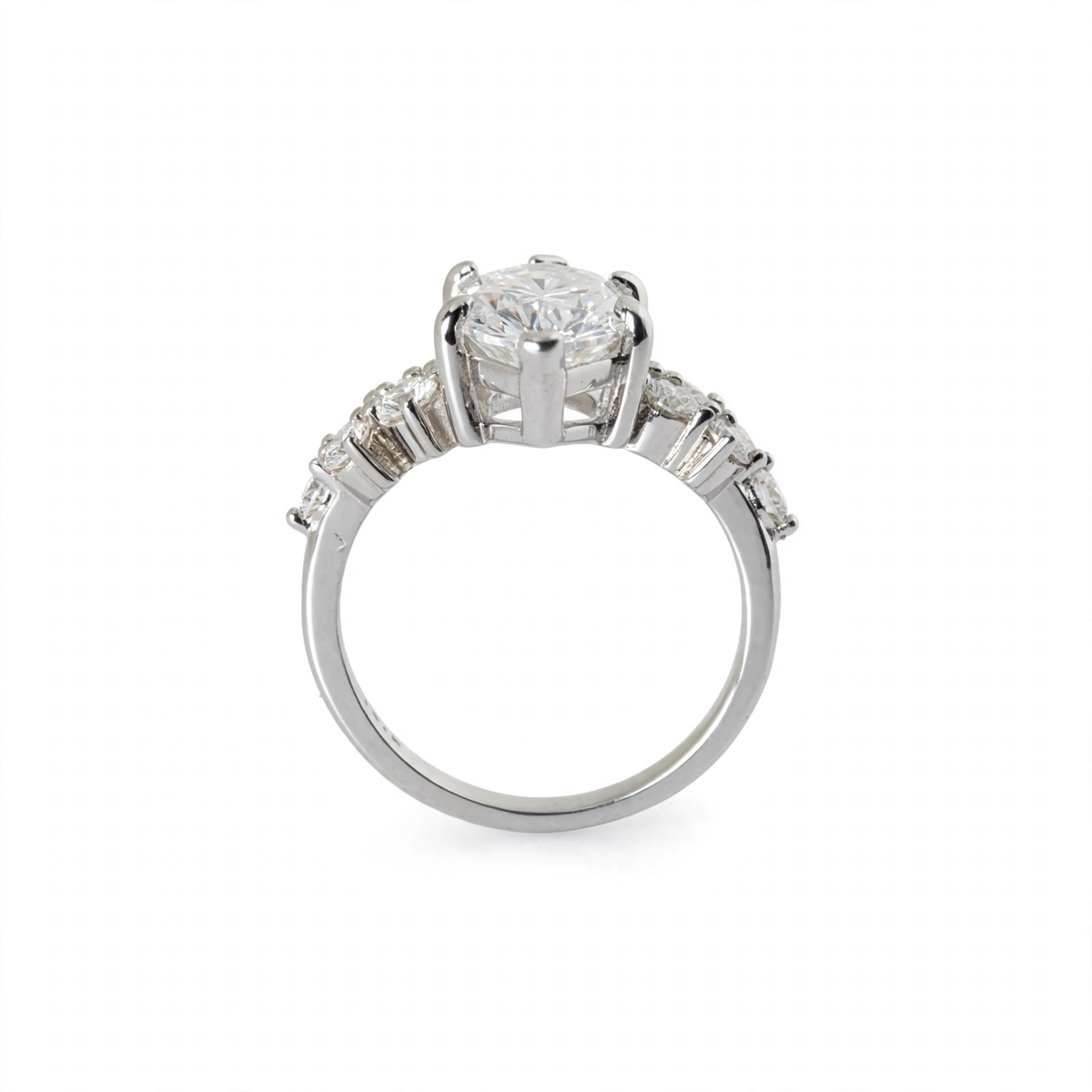 Marquise Cut 7ct Moissanite Cluster Accent 925 Sterling Silver Ring Size 7 (3)