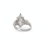 Marquise Cut 7ct Moissanite Cluster Accent 925 Sterling Silver Ring Size 7 (4)