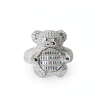 Teddy Bear Cocktail Ring in Silver with Moissanite (2)