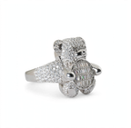 Teddy Bear Cocktail Ring in Silver with Moissanite (4)