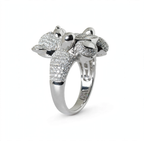 Teddy Bear Cocktail Ring in Silver with Moissanite (5)