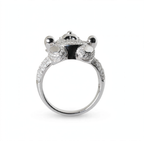 Teddy Bear Cocktail Ring in Silver with Moissanite (7)