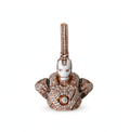 Rose Gold 925 Silver Moissanite Iced Iron Man Bust Pendant 12.3ct