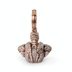 Rose Gold 925 Silver Moissanite Iced Iron Man Bust Pendant 12.3ct (3)