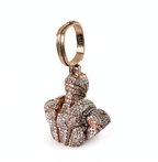 Rose Gold 925 Silver Moissanite Iced Iron Man Bust Pendant 12.3ct (4)