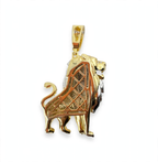 Two-Tone Pave Lion Pendant in 14K Gold Over 925 Silver with 8.1ct Moissanite (2)
