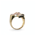 Men's 14K Gold Over Silver Cross Ring with Moissanite Halo and Jesus Face, Size 9 (4)