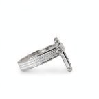 Sterling Silver Moissanite Cross Baguette and Pavé Ring 2.63ct (3)