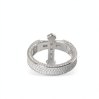 Sterling Silver Moissanite Cross Baguette and Pavé Ring 2.63ct (4)