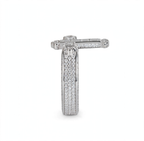 Sterling Silver Moissanite Cross Baguette and Pavé Ring 2.63ct (7)