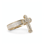 Sterling Silver Moissanite Cross Baguette and Pavé Ring 2.63ct (8)