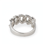 Cuban Link Ring in Silver with Moissanite (2)