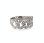 Cuban Link Ring in Silver with Moissanite (3)