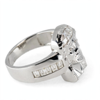 Silver Jesus Head Ring with Moissanite (2)