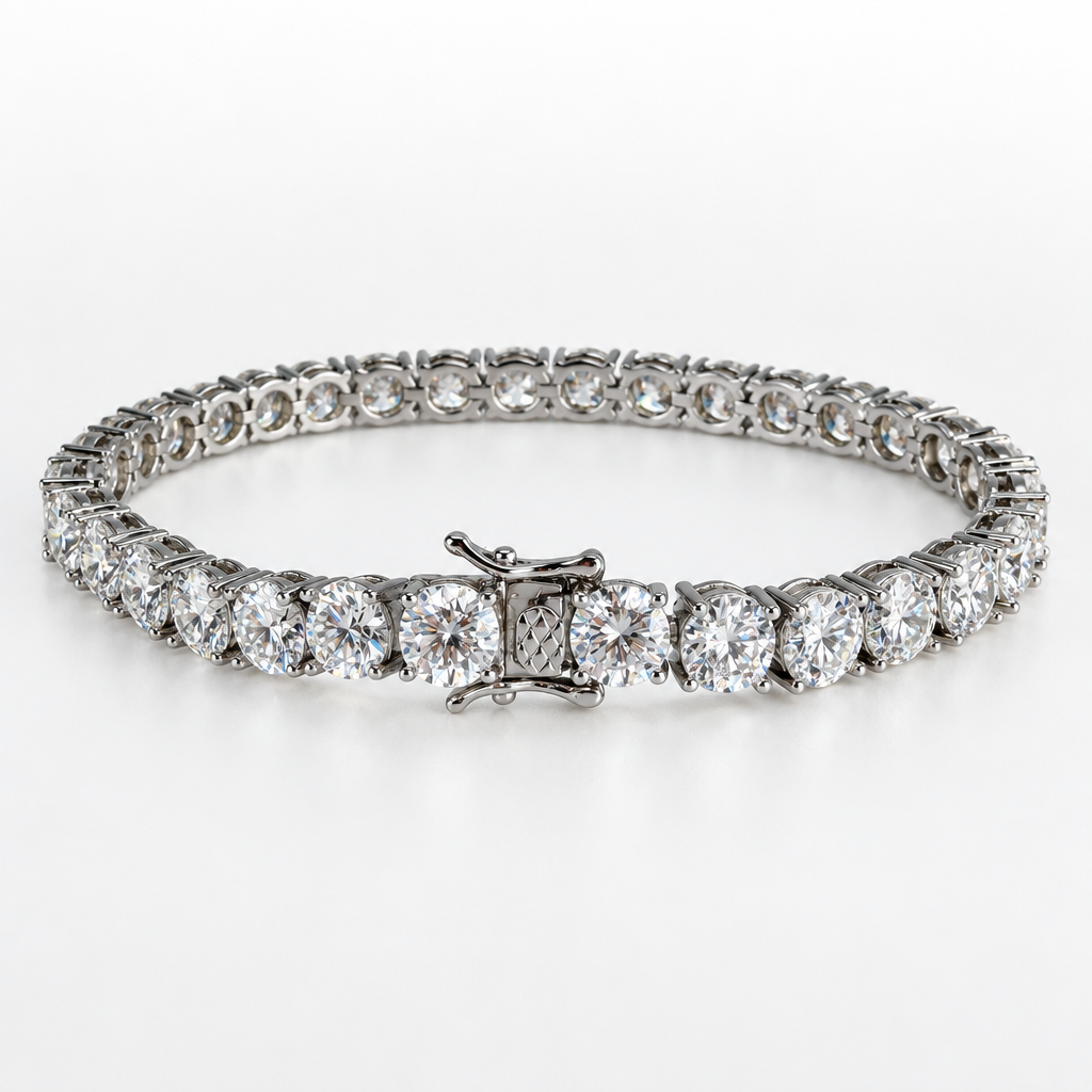 925 Sterling Silver Moissanite Tennis Bracelet (2)